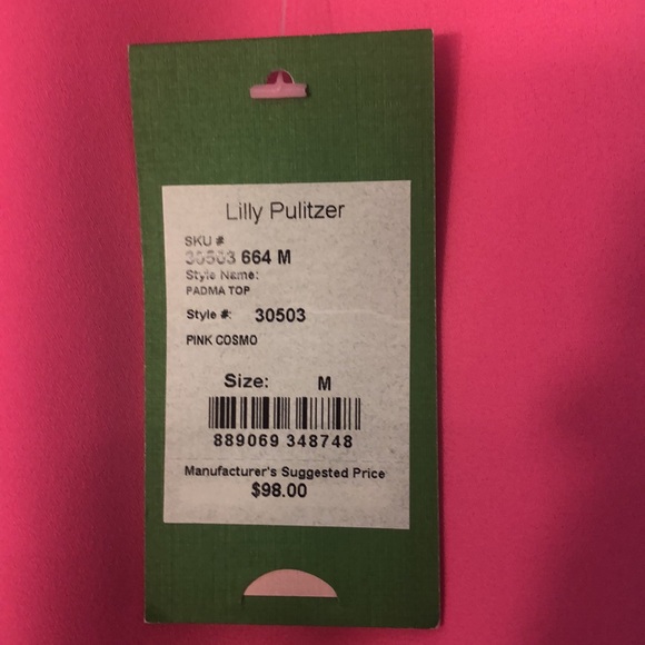 Lily Pulitzer hot pink tank top pink cosmo - Picture 3 of 3